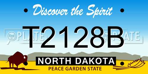T2128B North Dakota License Plate
