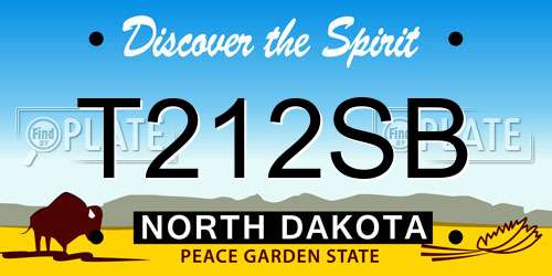 T212SB North Dakota License Plate