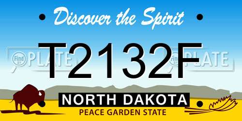 T2132F North Dakota License Plate