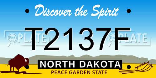 T2137F North Dakota License Plate