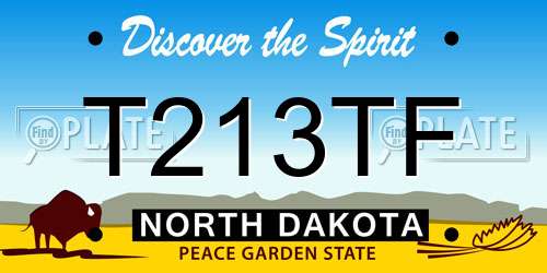 T213TF North Dakota License Plate