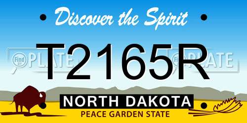 T2165R North Dakota License Plate