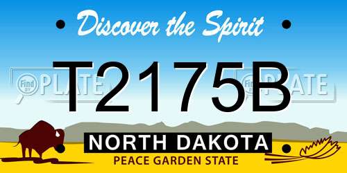 T2175B North Dakota License Plate