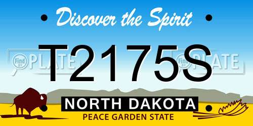 T2175S North Dakota License Plate