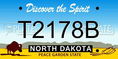 T2178B North Dakota License Plate