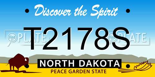 T2178S North Dakota License Plate
