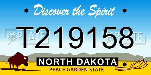 T219158 North Dakota License Plate