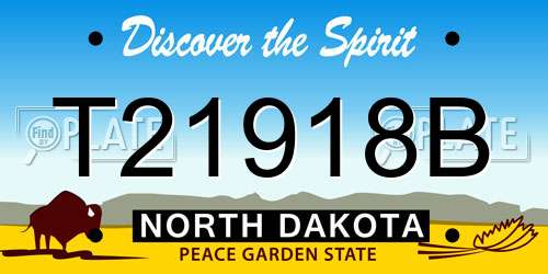 T21918B North Dakota License Plate