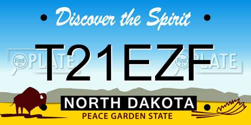 T21EZF North Dakota License Plate