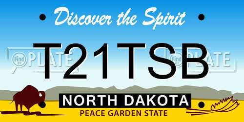 T21TSB North Dakota License Plate