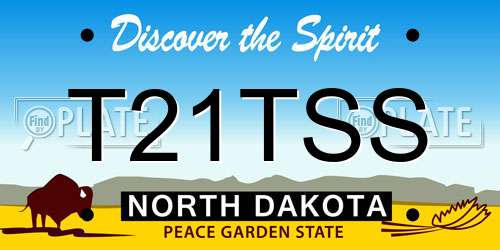 T21TSS North Dakota License Plate