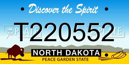 T220552 North Dakota License Plate