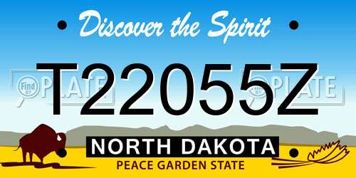 T22055Z North Dakota License Plate