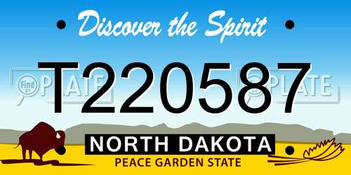 T220587 North Dakota License Plate