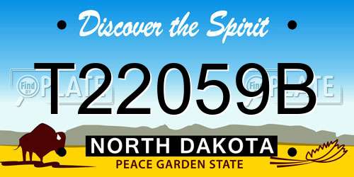 T22059B North Dakota License Plate