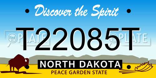 T22085T North Dakota License Plate