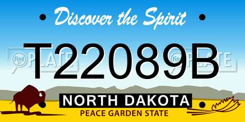 T22089B North Dakota License Plate