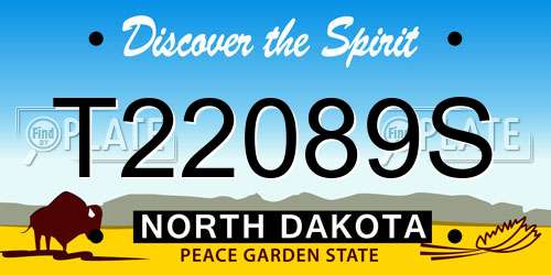 T22089S North Dakota License Plate