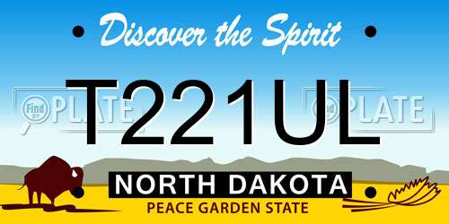 T221UL North Dakota License Plate