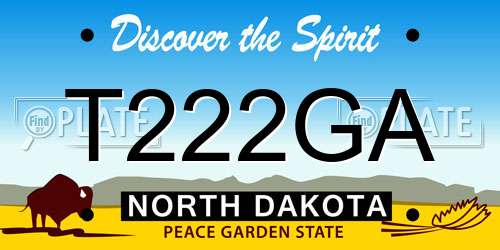 T222GA North Dakota License Plate