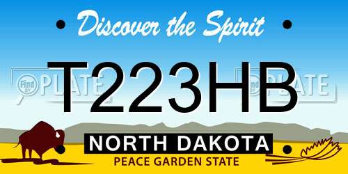 T223HB North Dakota License Plate
