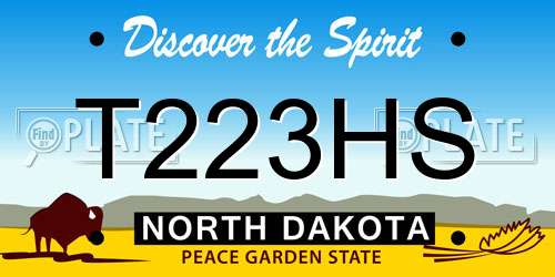 T223HS North Dakota License Plate