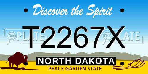 T2267X North Dakota License Plate