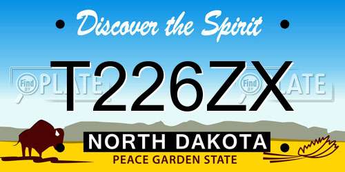 T226ZX North Dakota License Plate