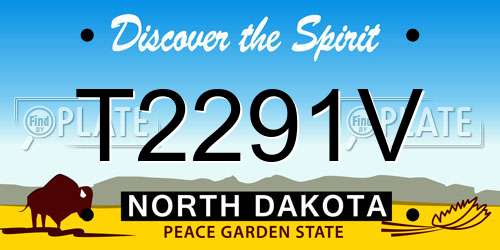 T2291V North Dakota License Plate