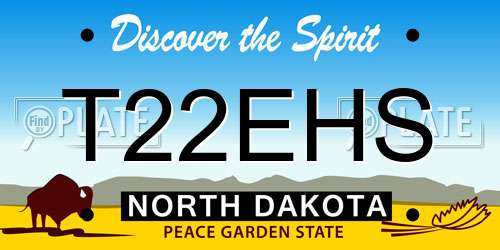 T22EHS North Dakota License Plate