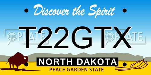 T22GTX North Dakota License Plate