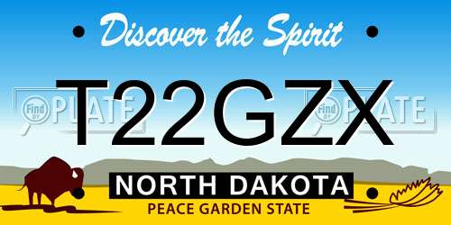 T22GZX North Dakota License Plate