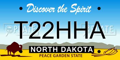 T22HHA North Dakota License Plate