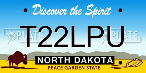 T22LPU North Dakota License Plate