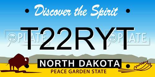 T22RYT North Dakota License Plate