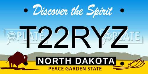 T22RYZ North Dakota License Plate