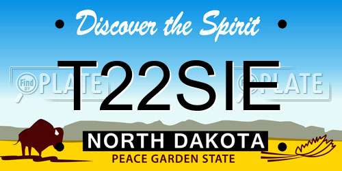 T22SIE North Dakota License Plate