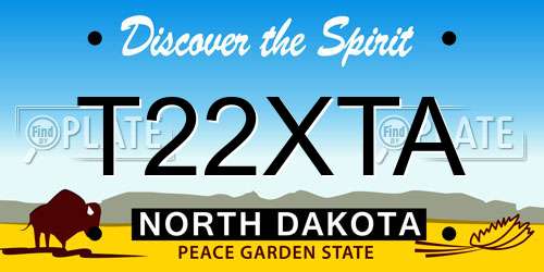 T22XTA North Dakota License Plate