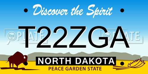 T22ZGA North Dakota License Plate