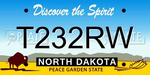 T232RW North Dakota License Plate
