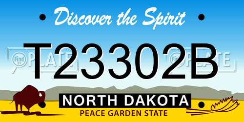 T23302B North Dakota License Plate