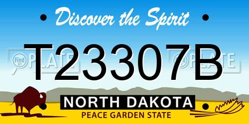 T23307B North Dakota License Plate