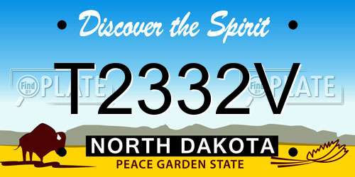 T2332V North Dakota License Plate