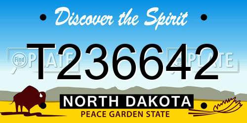 T236642 North Dakota License Plate