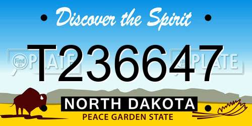 T236647 North Dakota License Plate