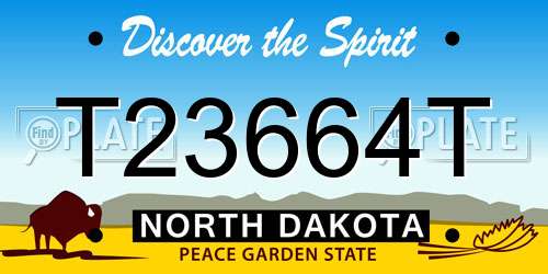 T23664T North Dakota License Plate