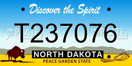 T237076 North Dakota License Plate