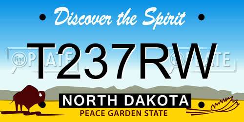T237RW North Dakota License Plate