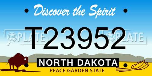 T23952 North Dakota License Plate