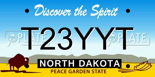 T23YYT North Dakota License Plate